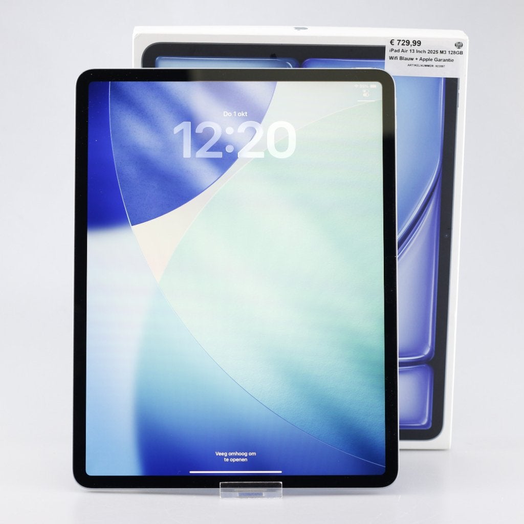 Foto 2 van iPad Air 13 Inch 2025 M3 128GB Wifi Blauw + Apple Garantie