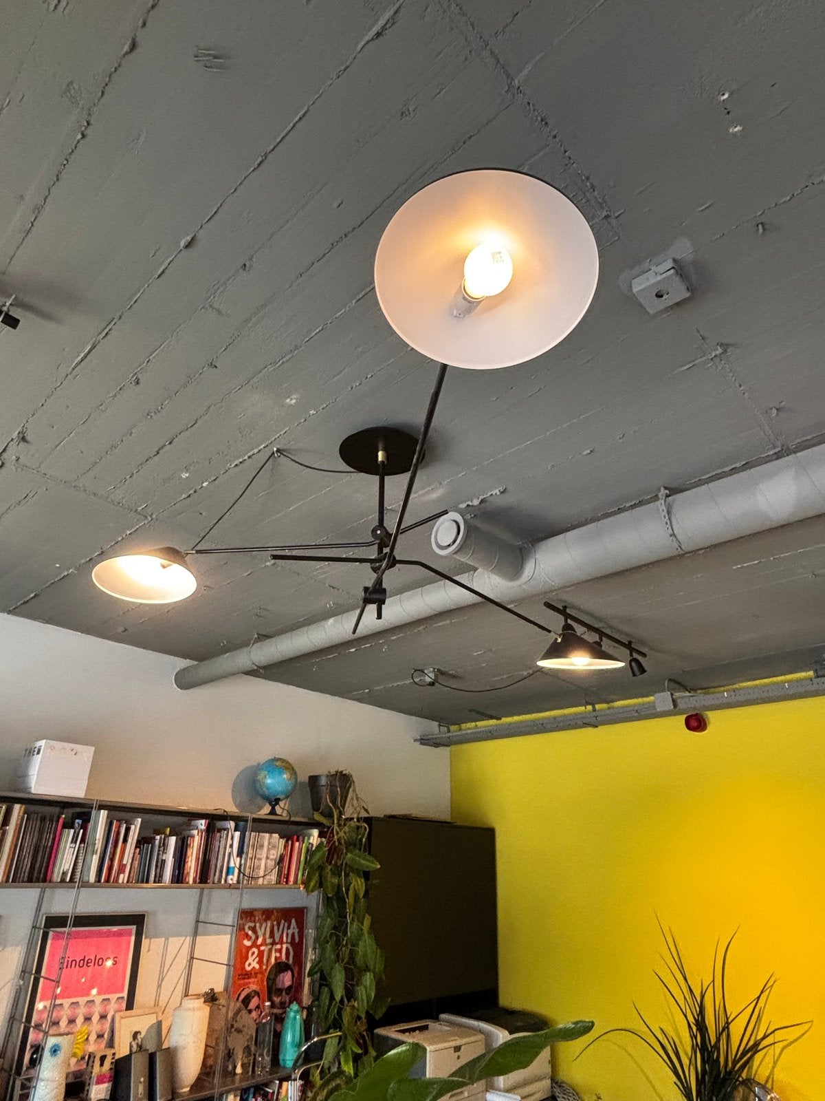 Scandinavische stijl Zwarte Plafondlamp Verstelbare Armen, Modern scandinavisch, Ophalen of Verzenden, Zo goed als nieuw, Metaal