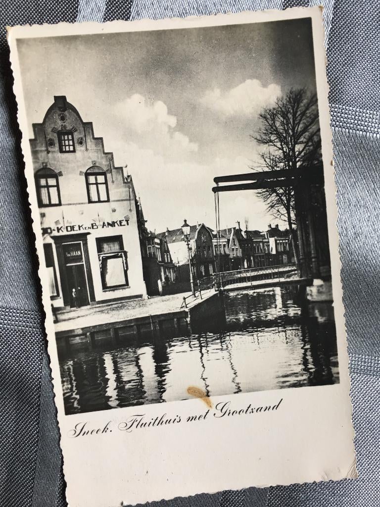 Ansichtkaart Sneek, Fluithuis met Grootzand - 1940 , Verzamelen, Ansichtkaarten | Nederland, Ophalen of Verzenden, 1940 tot 1960