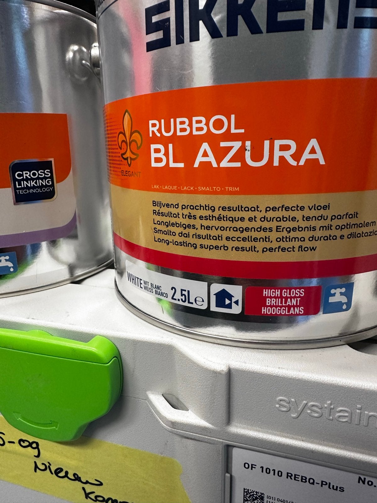 Sikkens Rubbol BL Azura, Rezisto Satin, Finura Satin Lakverf, Doe-het-zelf en Verbouw, Schildersmaterialen, Ophalen, Nieuw
