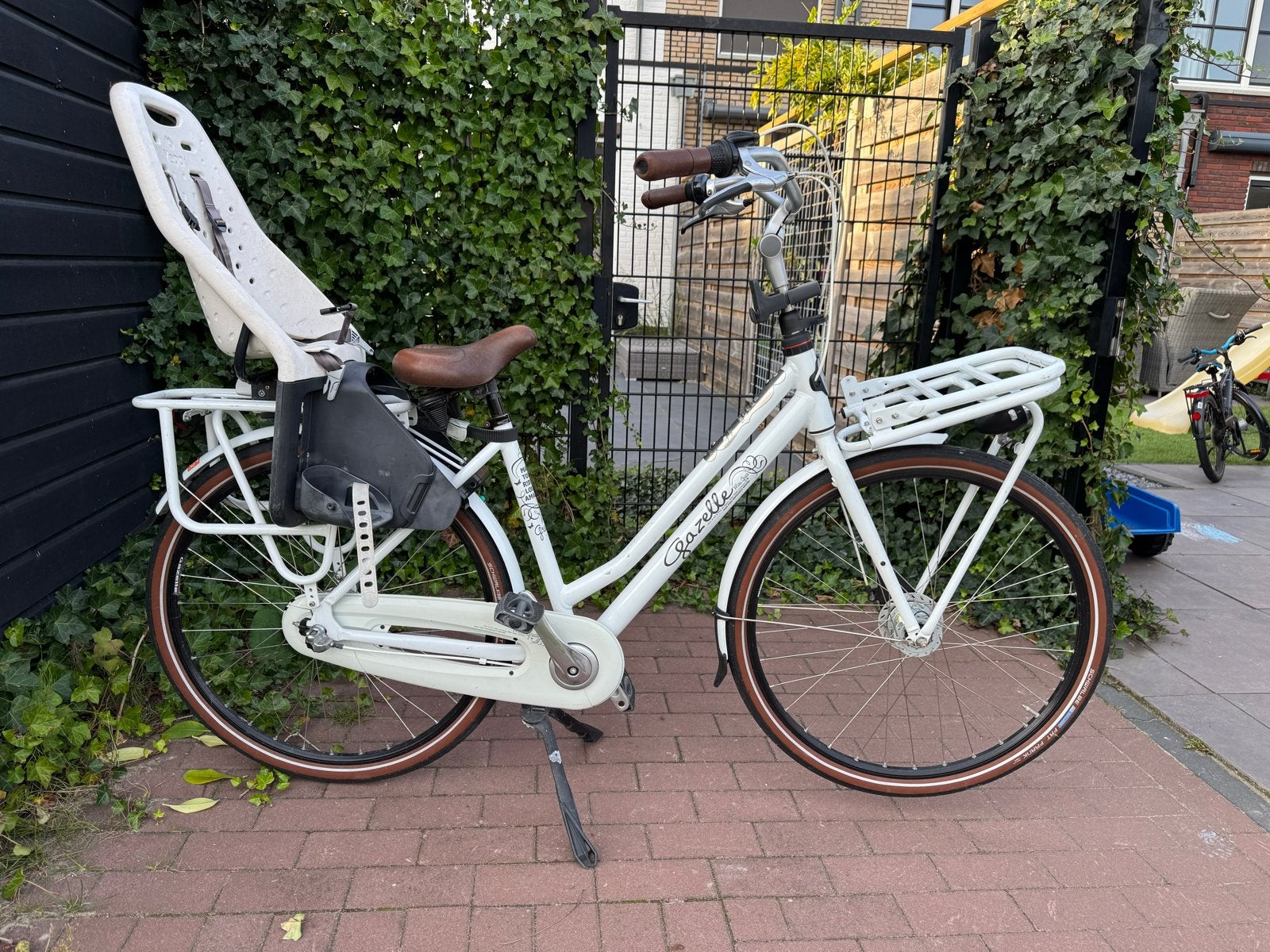 Gazelle Miss Grace Damesfiets met Yepp zitje, 47 tot 50 cm, Ophalen of Verzenden, Gazelle, Trommelrem