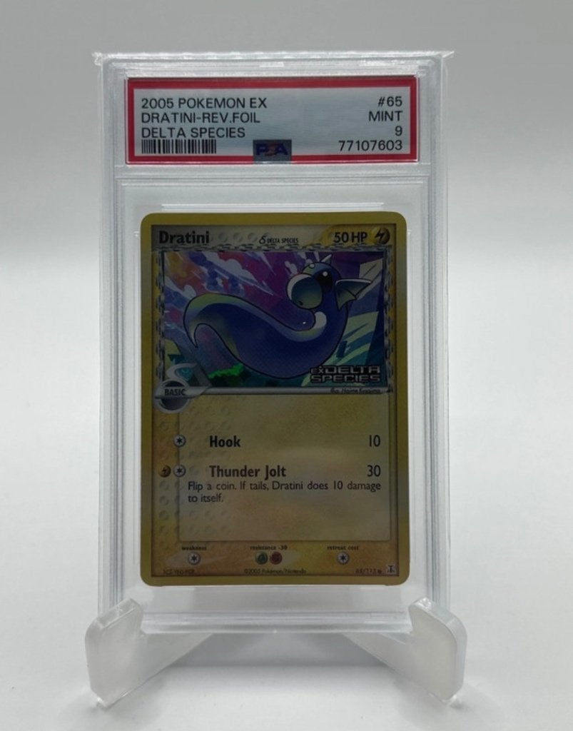 Dratini delta species #65 ex delta species reverse psa 9, Ophalen, Zo goed als nieuw, Losse kaart, Foil