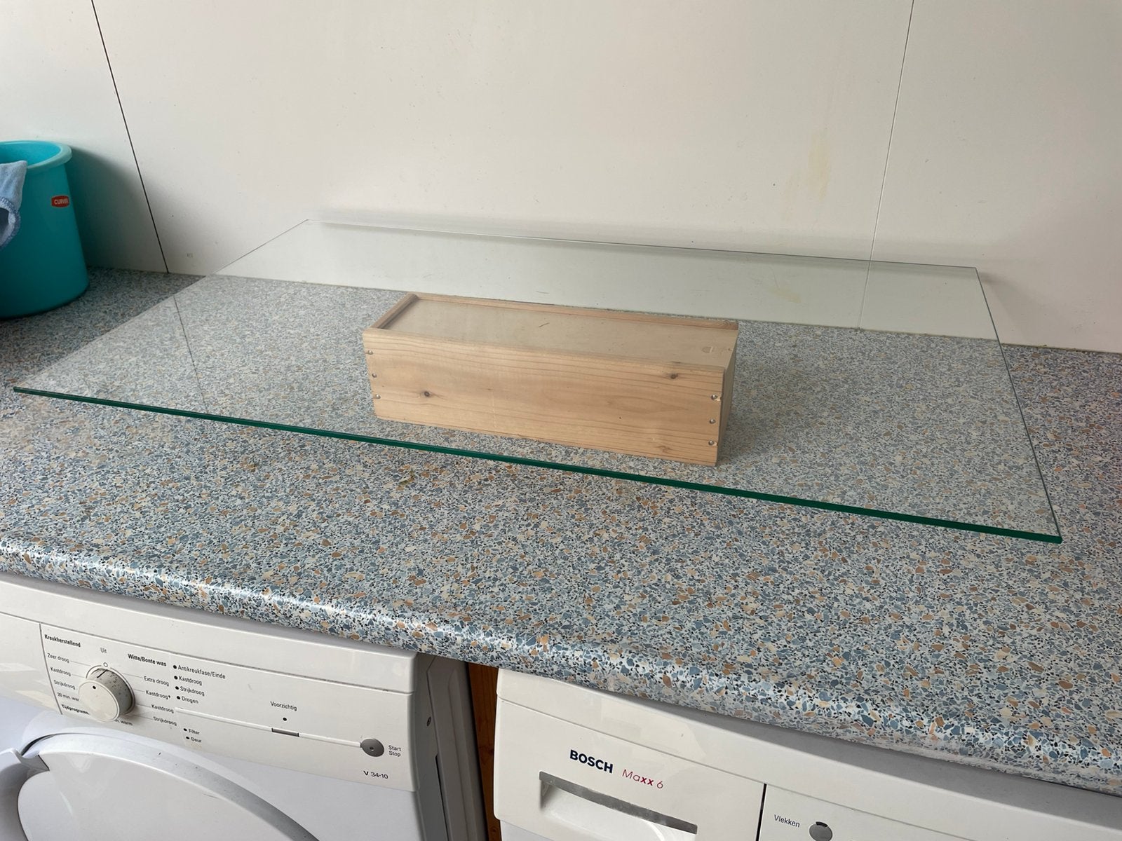 Geslepen glasplaat, 49 x 84 cm, Ophalen, Zo goed als nieuw