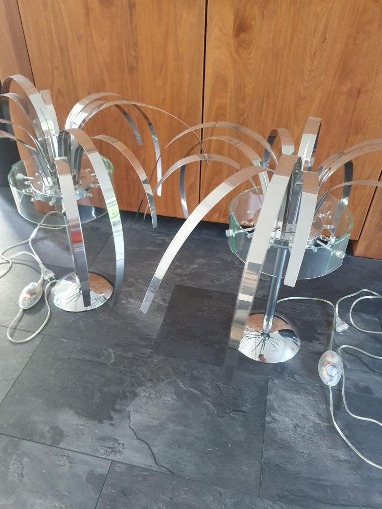 2 Palmdesign tafellampen, Ophalen, 60 cm, Zo goed als nieuw, Met schakelaar