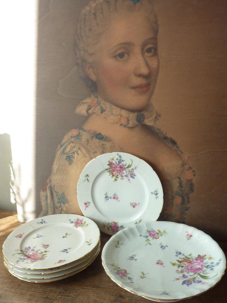Franse dessertschaal + borden Limoges, Antiek en Kunst, Ophalen of Verzenden