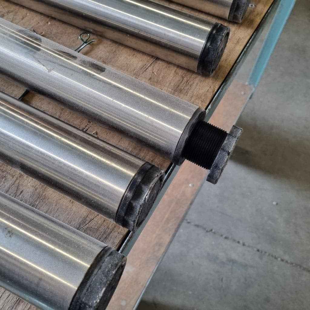 24X INKLAPBARE ZWARE DEGELIJKE RVS TAFELPOTEN 60 MM, Ophalen, Gebruikt