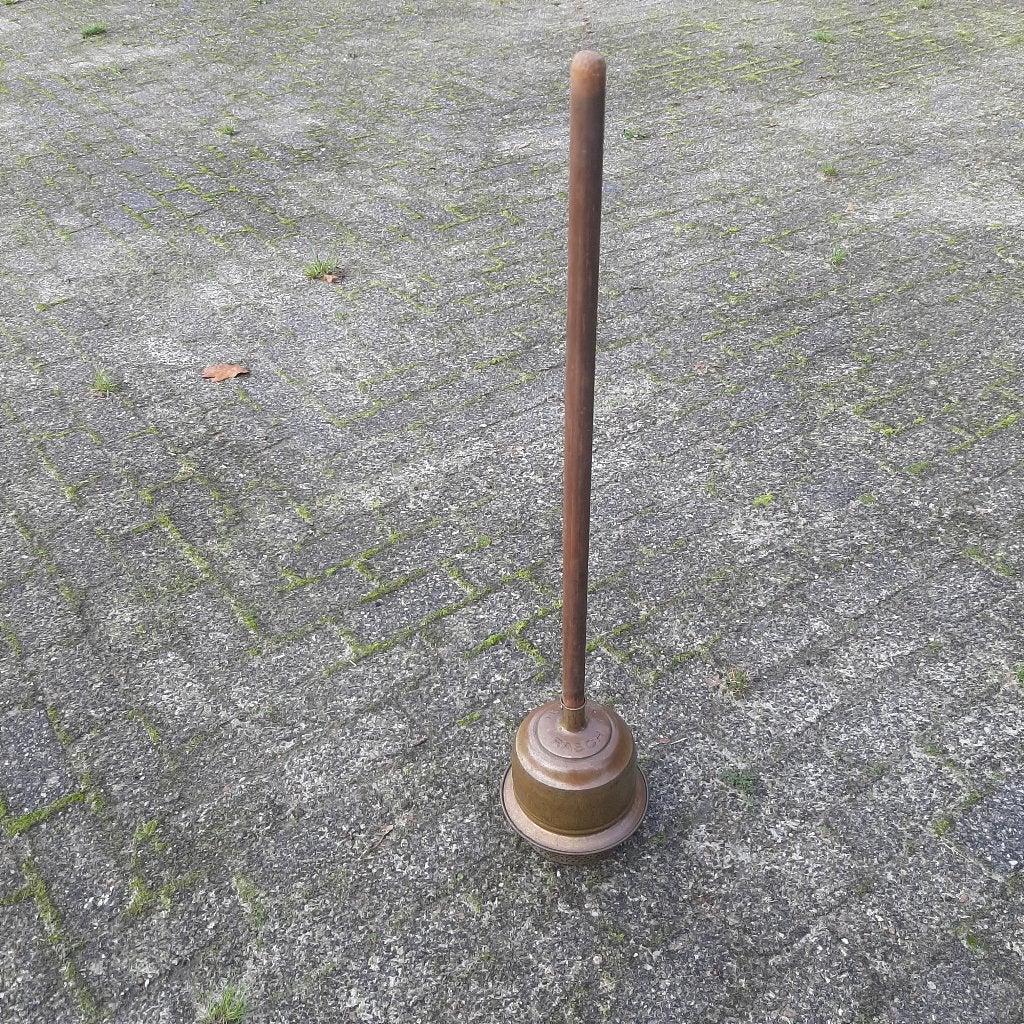 Antieke wasstamper koper / was stamper messing, Antiek en Kunst, Ophalen