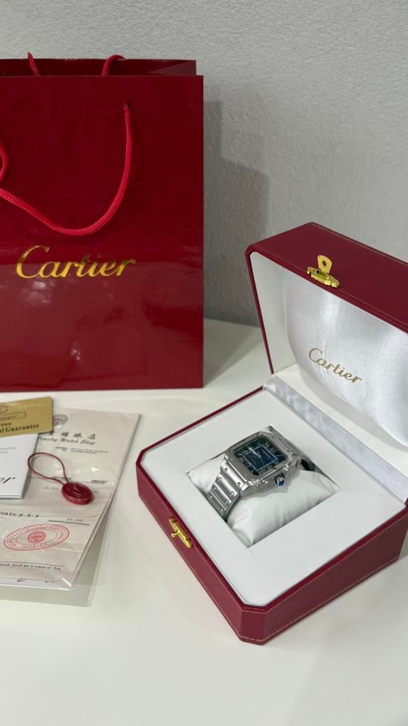 Cartier Santos de Cartier Blue Dial 40MM, Ophalen of Verzenden, Nieuw