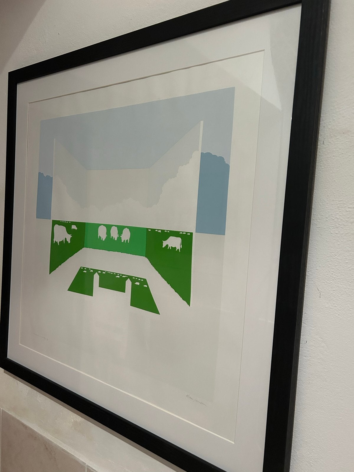 Zeefdruk Han Jansen - Geprogrammeerd - Ingelijst 70x70 cm, Antiek en Kunst, Kunst | Litho's en Zeefdrukken, Ophalen of Verzenden