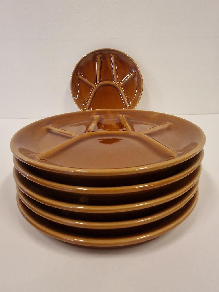 Vintage Fondue bord - ST. AMAND 1713 FRANCE - jaren '60/'70, Gebruikt, Keramiek, Onbekend, Overige stijlen