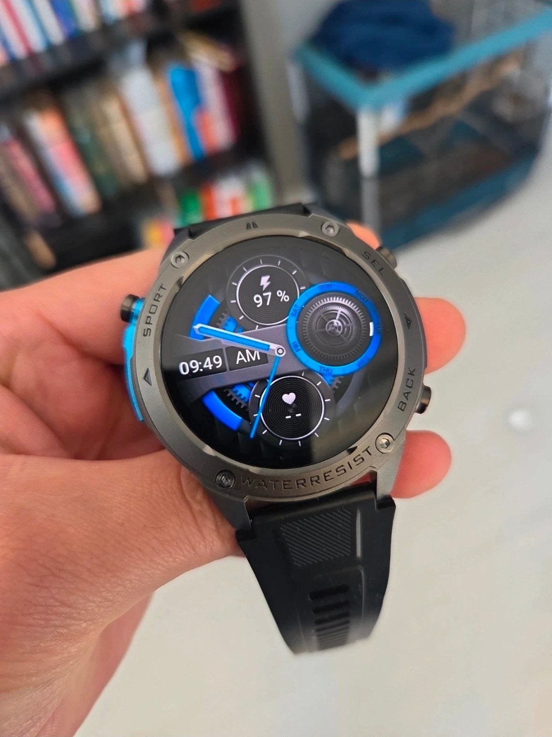 Mannen GPS Smartwatch - Sporthorloge, Zwart, Nieuw, Ophalen of Verzenden, Waterdicht
