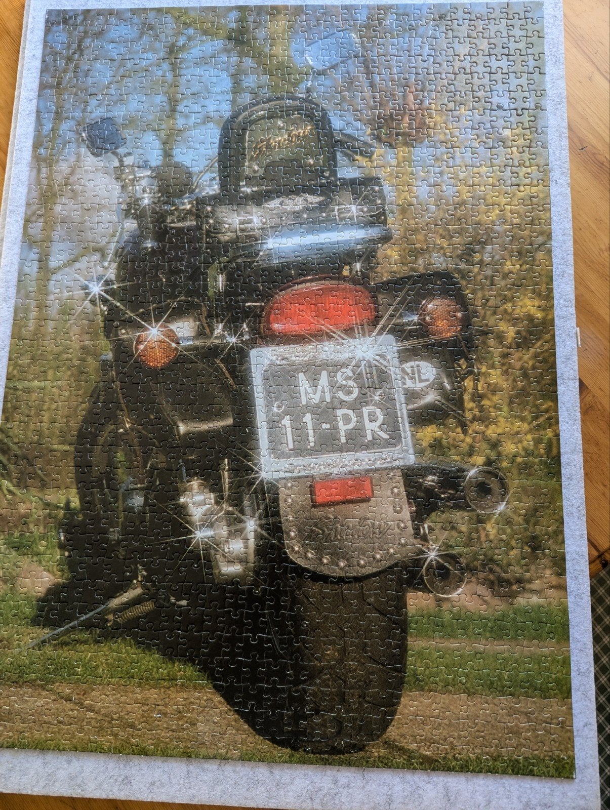 Legpuzzel motor 1000 stukjes Wild Horse, Ophalen of Verzenden, 500 t/m 1500 stukjes, Gebruikt, Legpuzzel