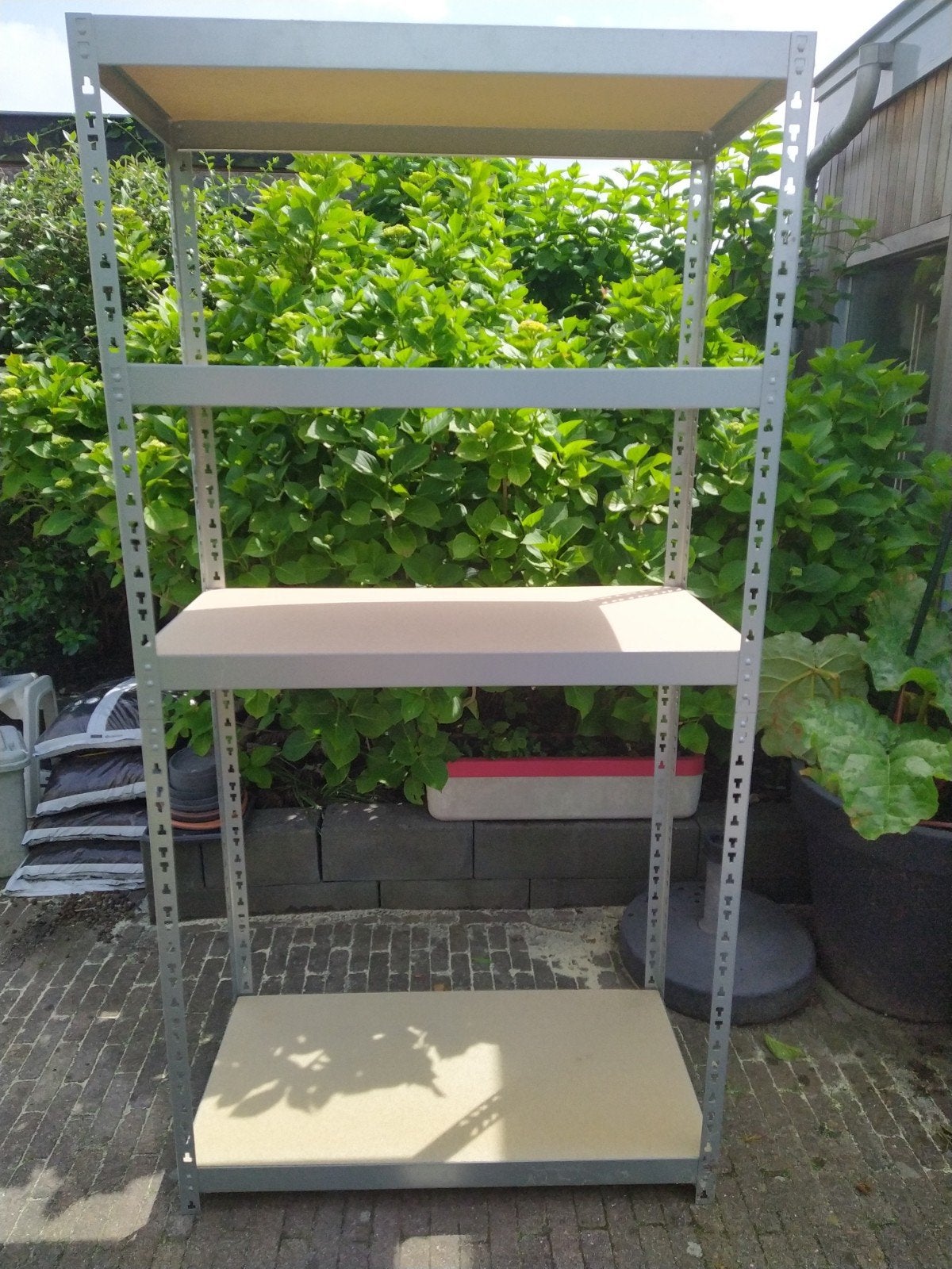 Stevige metalen stellingkast met 4 planken, Huis en Inrichting, Ophalen, Gebruikt
