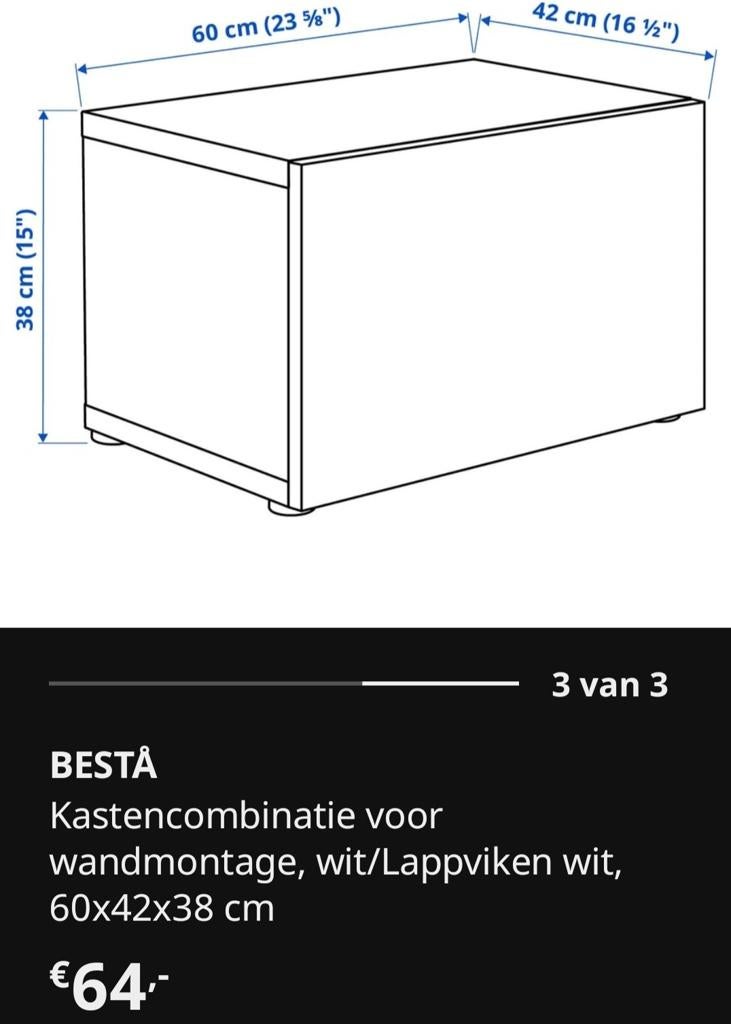 Ikea Besta elementen - Kastencombinatie wit, Huis en Inrichting, Kasten | Overige, Ophalen, Gebruikt
