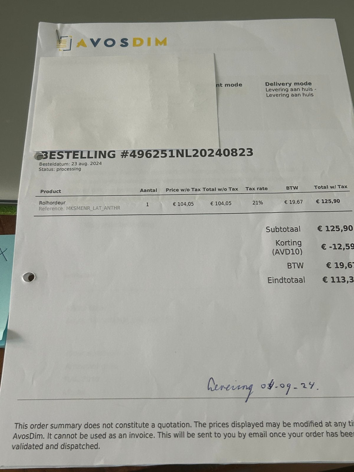 AvosDim Rolhordeur - Zo goed als nieuw, Ophalen, 80 tot 100 cm, Hordeur, Zo goed als nieuw