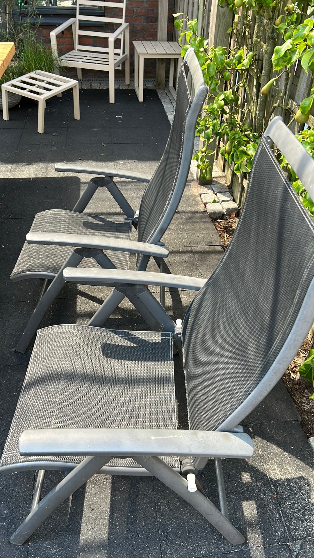 4 inklapbare tuinstoelen, Tuin en Terras, Tuinstoelen, Ophalen, Gebruikt, Kunststof