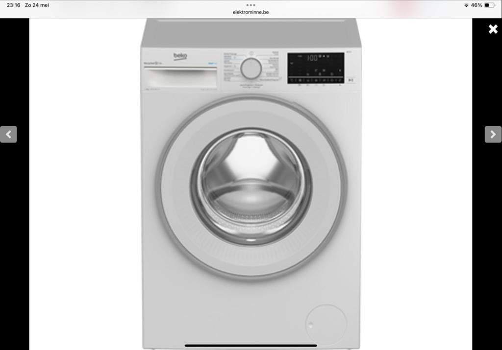 Beko Wasmachine (model: B3WT584WS2) - Zo goed als nieuw, Witgoed en Apparatuur, Wasmachines, Zo goed als nieuw, Voorlader, 8 tot 10 kg