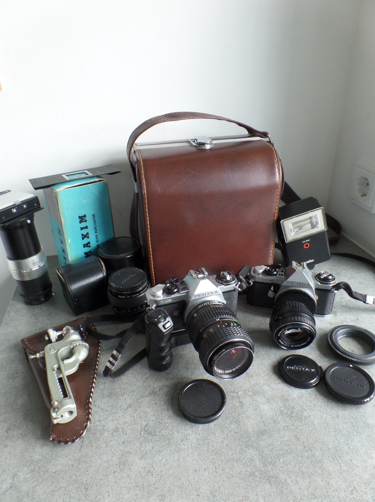 Pentax ME Super met 2 lenzen en diversen, Ophalen of Verzenden, Gebruikt, Spiegelreflex, Pentax