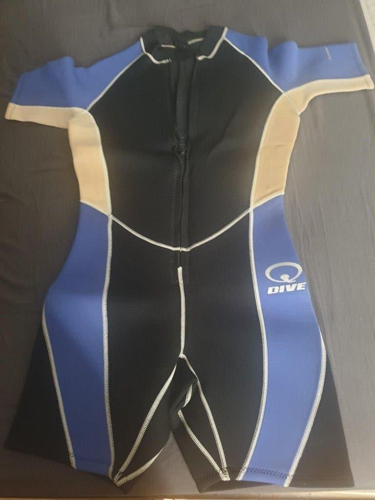 Q-Dive Wetsuit: Maat L  Dikte: 3 mm Blauw-Zwart/ Beige, Watersport en Boten, Ophalen of Verzenden, Zo goed als nieuw, Snorkel-accessoires