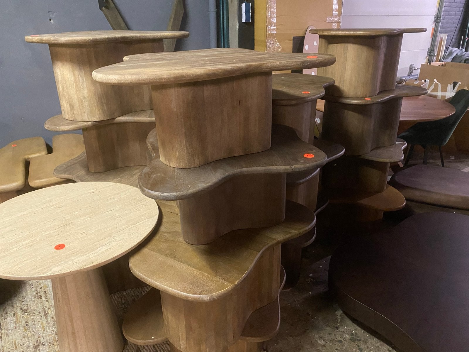 Organische Bijzettafel 80x80 Massief Mangohout, Ophalen, Minder dan 45 cm, Nieuw, 75 cm of meer