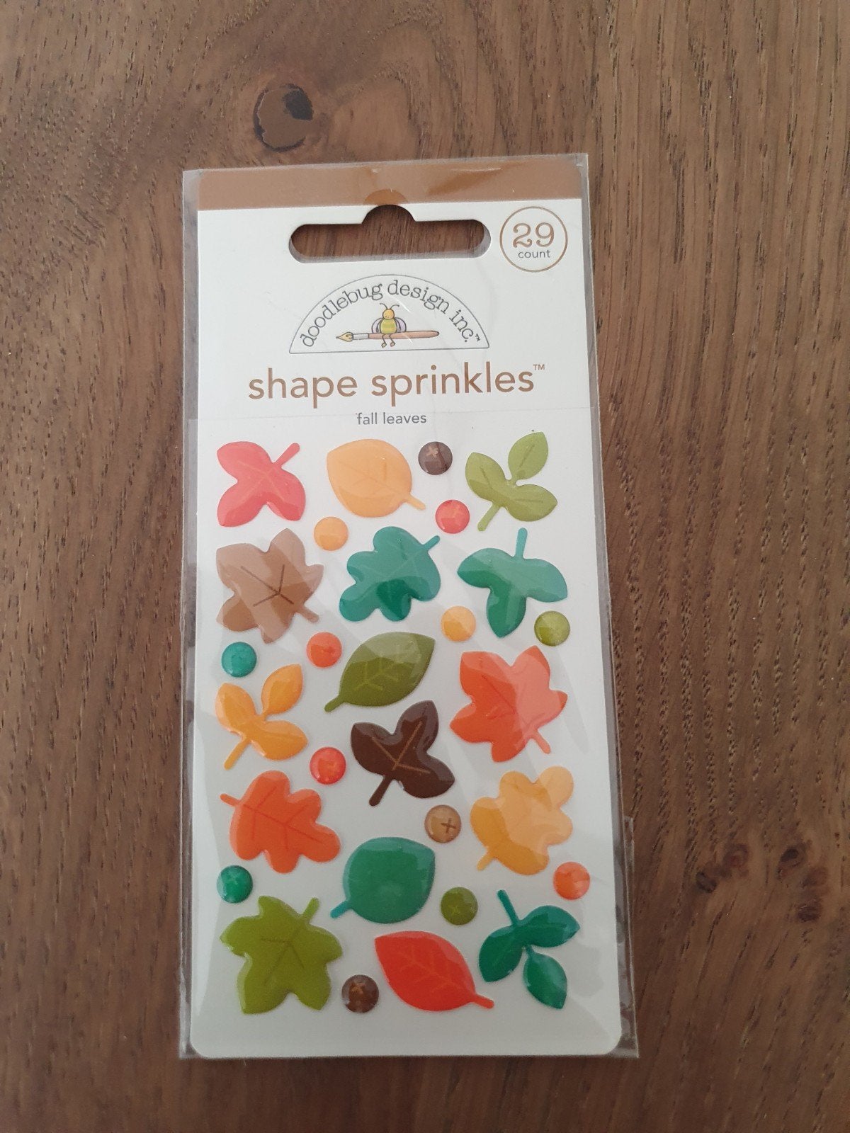 Doodlebug Design Shape Sprinkles - Epoxy Stickers Herfstblad, Ophalen of Verzenden, Nieuw, Versiering of Embellishment
