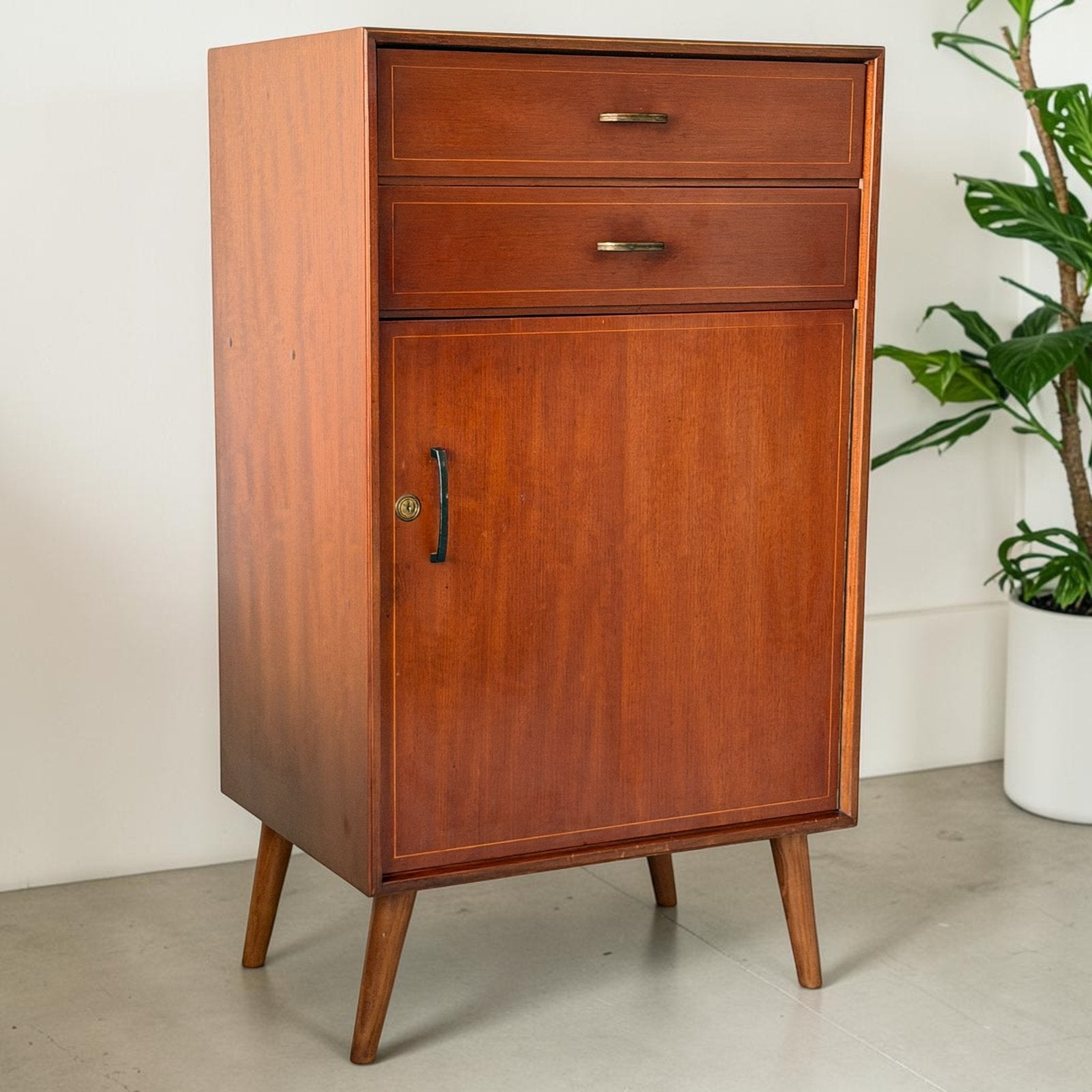 Vintage Formule Kempkes wandkast | ladekast | dressoir, Ophalen, Met deur(en), Teakhout, 50 tot 100 cm