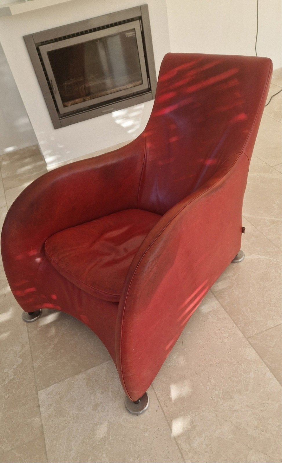 Montis Loge fauteuil rood/bruin - Gerard van den Berg, Ophalen, Gebruikt, Design, Modern, 75 tot 100 cm