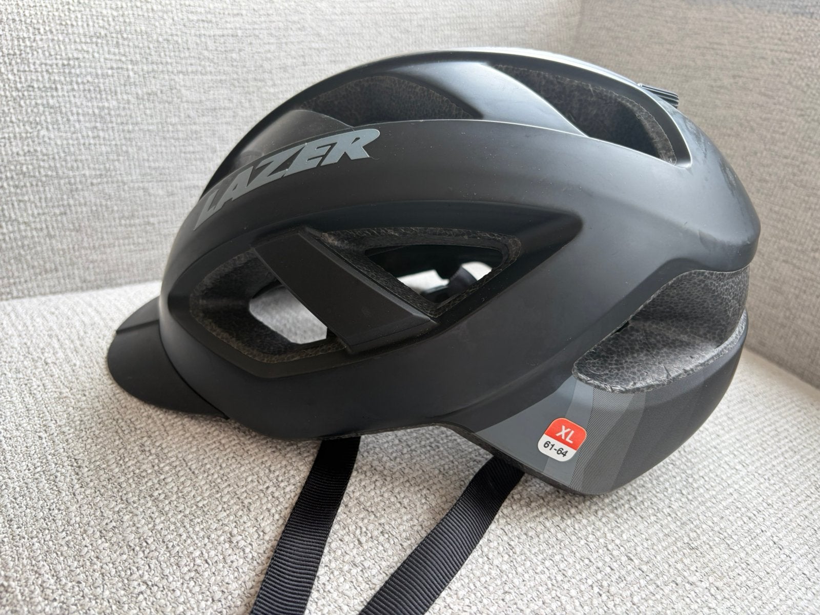 Lazer fietshelm, zwart maat XL (61-64), Fietsen en Brommers, Ophalen, Zo goed als nieuw, XL, Heer of Dame