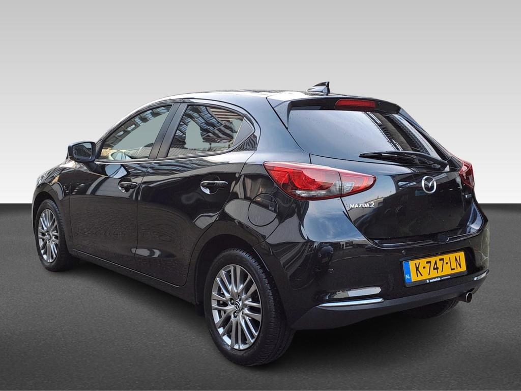Mazda 2 1.5 SKYACTIV-G 90PK LUXURY NAVI CAMERA HUD LED ECC N, Auto's, Voorwielaandrijving, 4 cilinders, Zwart, Origineel Nederlands