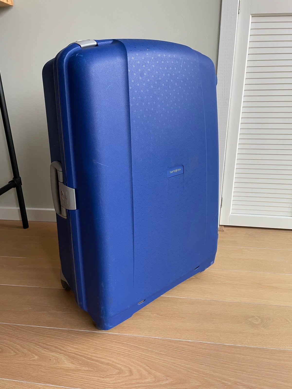 Samsonite Koffer - Blauw, Groot formaat met wieltjes, Ophalen, Gebruikt, Hard kunststof, 45 tot 55 cm