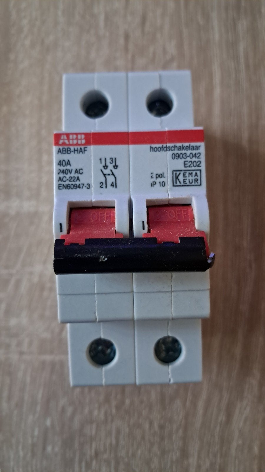 ABB Hoofdschakelaar 40A 2-polig 5 stuks, Ophalen of Verzenden, Zo goed als nieuw, ABB, Schakelaar