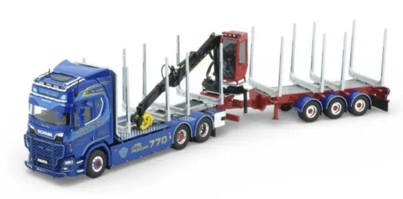 TEKNO SCANIA NEXT GEN + HOUT AANHANGER - ALLAN CARTNET, ., Nieuw, Tekno, Bus of Vrachtwagen