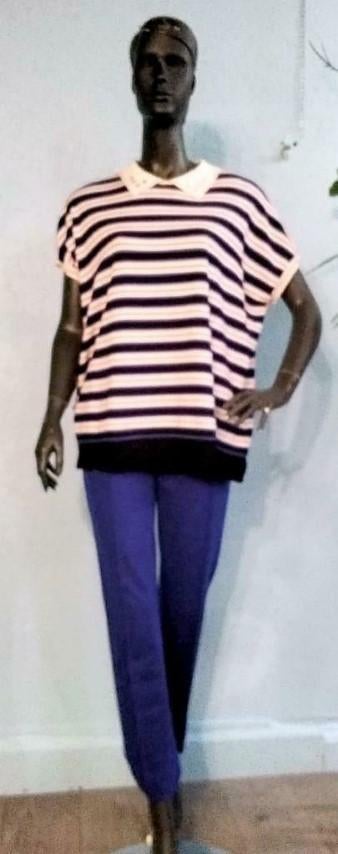 Blouse gestreept wit kraagje Laurèl mt 46, Kleding | Dames, Overige kleuren, Maat 46/48 (XL) of groter, Nieuw, Ophalen of Verzenden