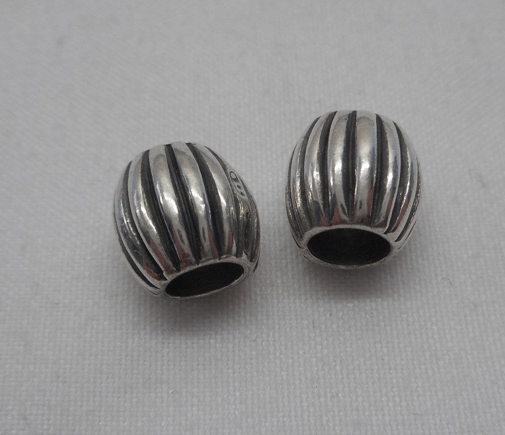 Zilveren set Tedora spacers met ribbel nr.1479, Overige merken, Verzenden, Zo goed als nieuw, 2 of 3 bedels