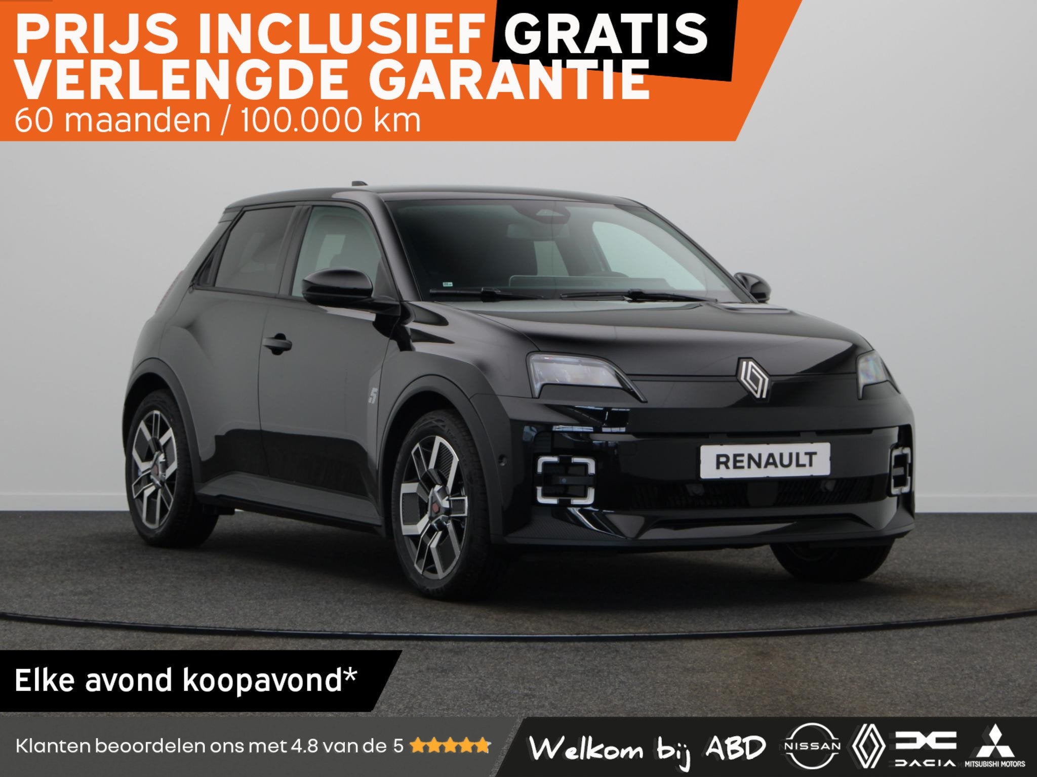 Renault 5 comfort range techno 52 kWh | Vijf jaar garantie |, Auto's, Dealer onderhouden, Stof, Zwart, Origineel Nederlands