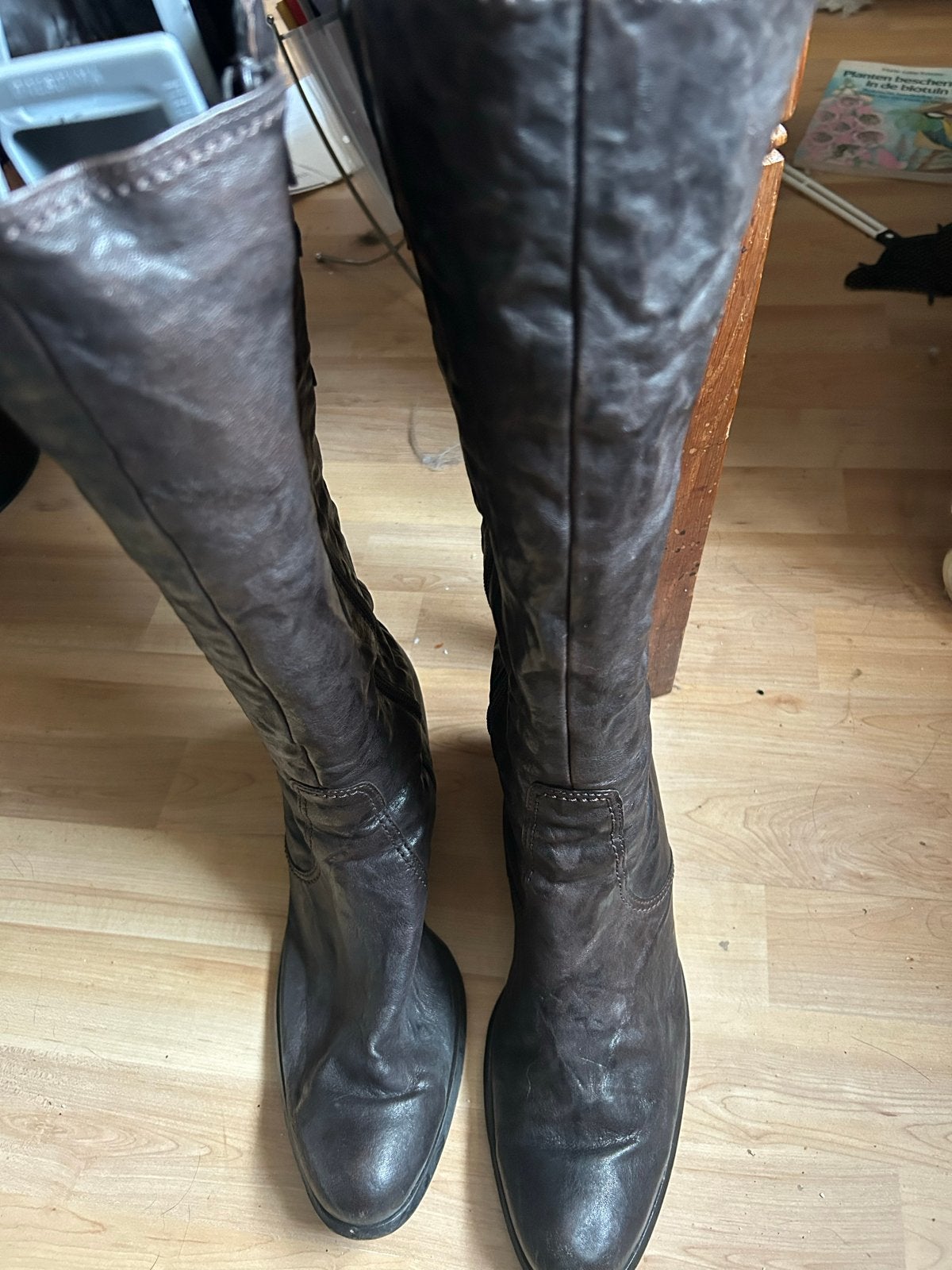 Donkerbruine hoge gabor laarzen met hak maat 44, Kleding | Dames, Hoge laarzen, Bruin, Ophalen of Verzenden, Zo goed als nieuw
