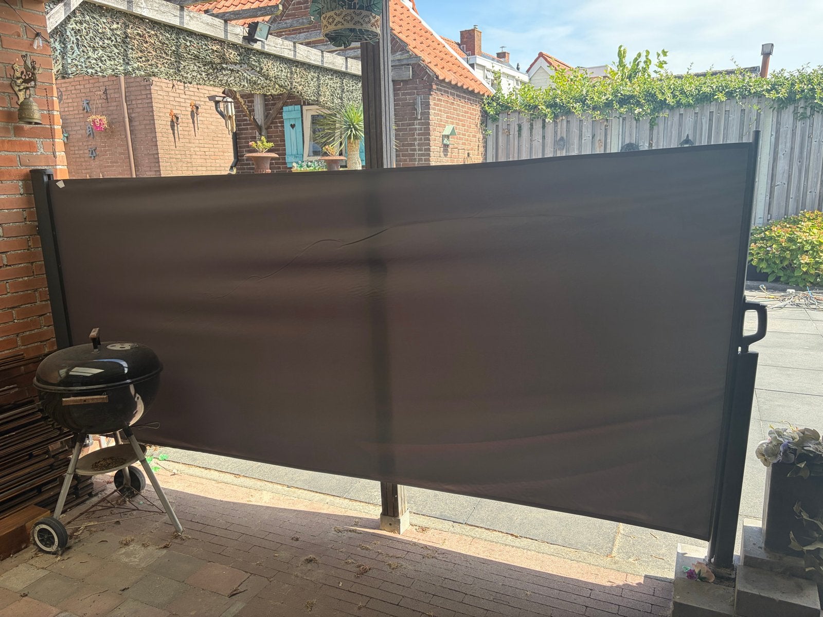 Uitschuifbaar windscherm/zijscherm van ijzer, Ophalen, Gebruikt, Overige typen, 150 tot 300 cm