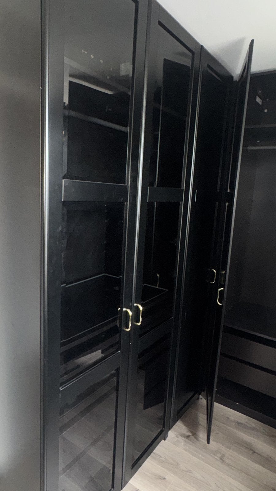 IKEA PAX Garderobekasten 235 cm Zwart Glas Luxe uitvoering, Ophalen of Verzenden, 200 cm of meer, 50 tot 75 cm, Glas