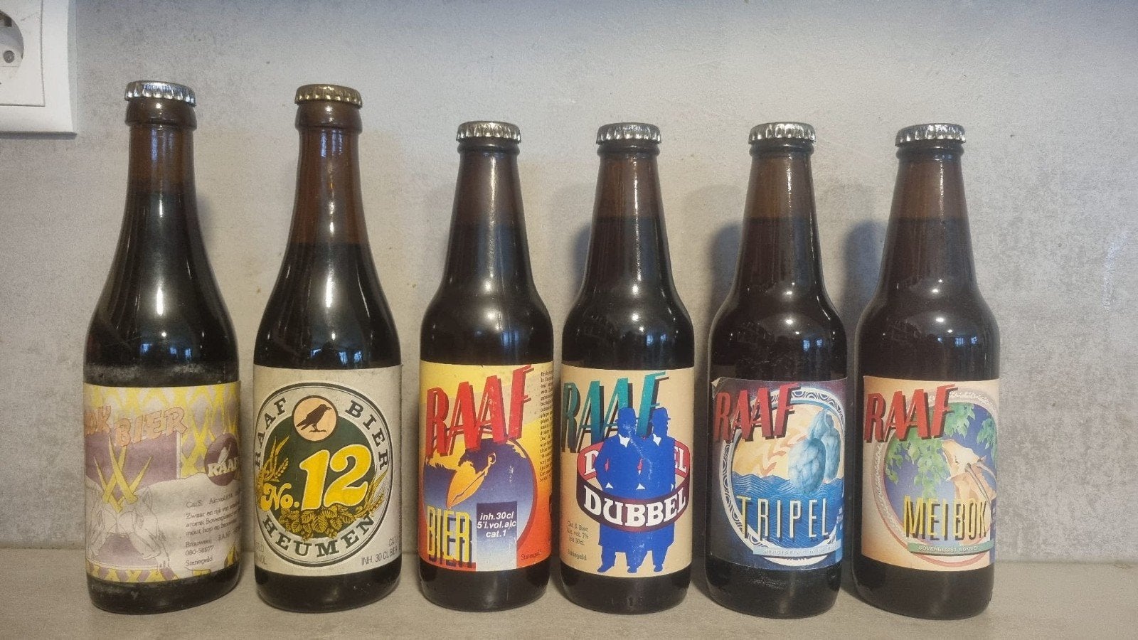 6x Raaf, Heumen 30cl - 85/87/89/89/90/91 - (mei)bok/dub/trip, Verzamelen, Ophalen of Verzenden, Zo goed als nieuw, Flesje(s), Overige merken