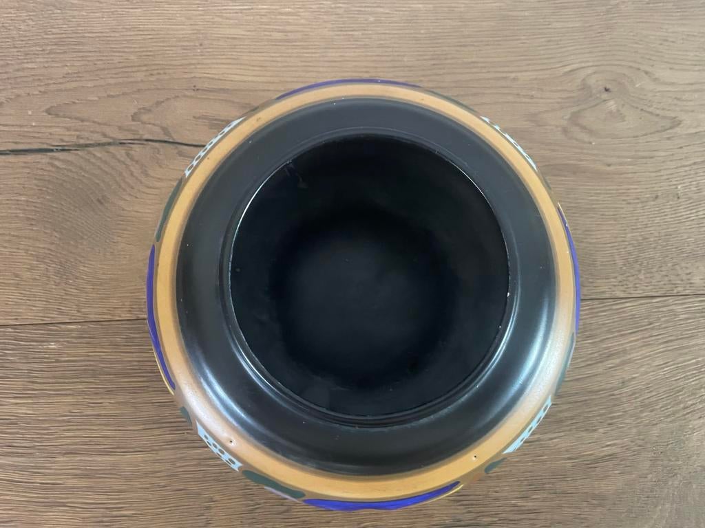 Vintage ESKAF aardewerk pot, kleurrijk decor, Antiek en Kunst, Antiek | Keramiek en Aardewerk, Ophalen of Verzenden