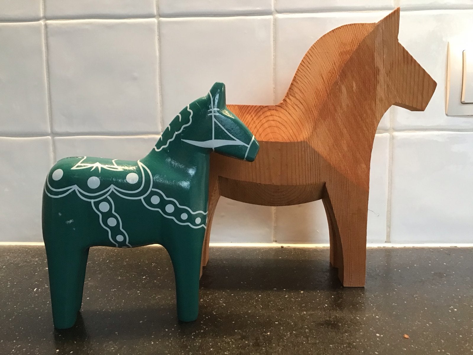 Vintage Dala paarden uit Zweden - Set van 2, Ophalen of Verzenden, Gebruikt, Dier