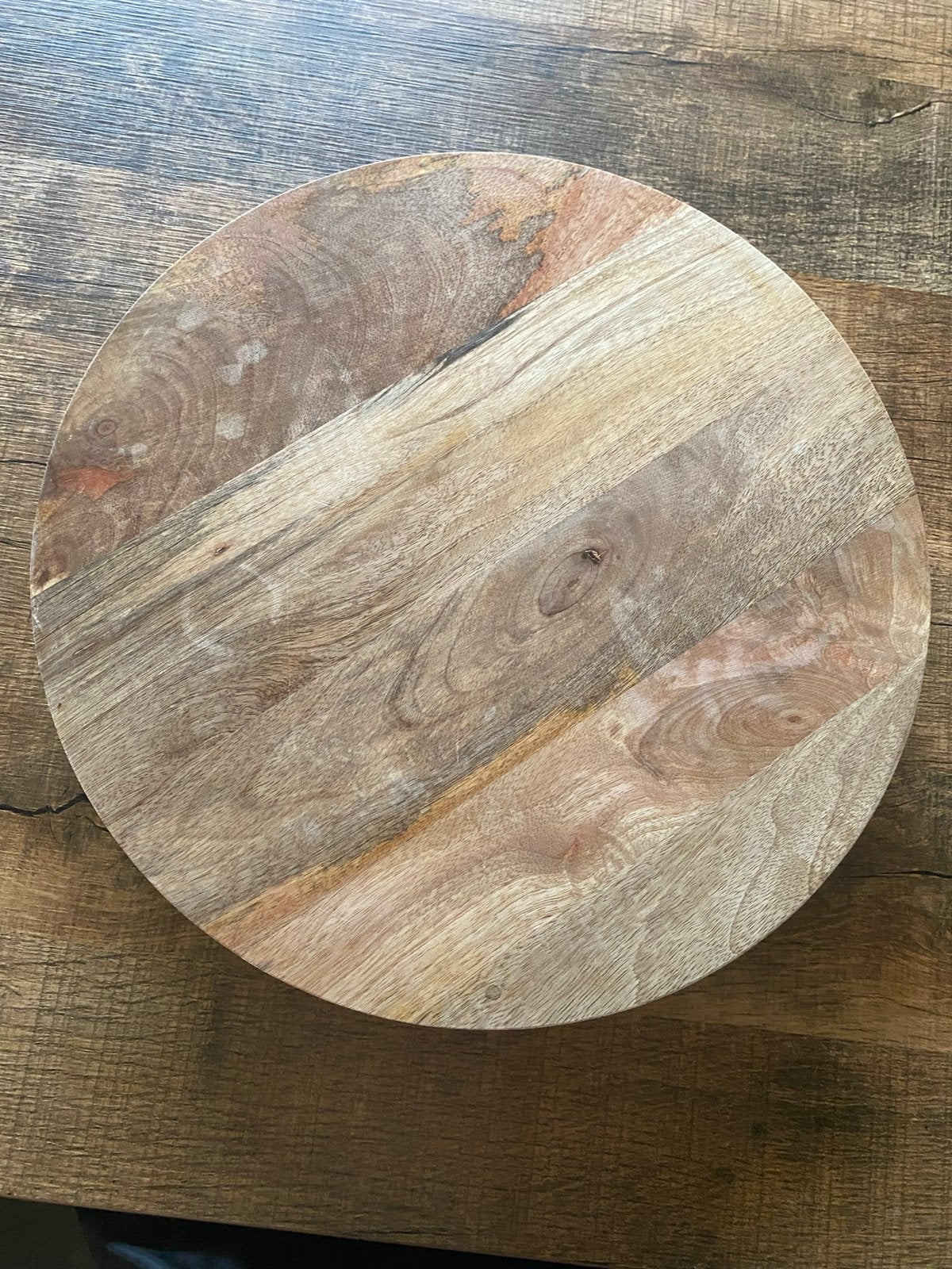 Ronde Houten Serveerplank / Decoratieplank – Massief Hout, Gebruikt, Serveerplank, Rond, Ophalen of Verzenden