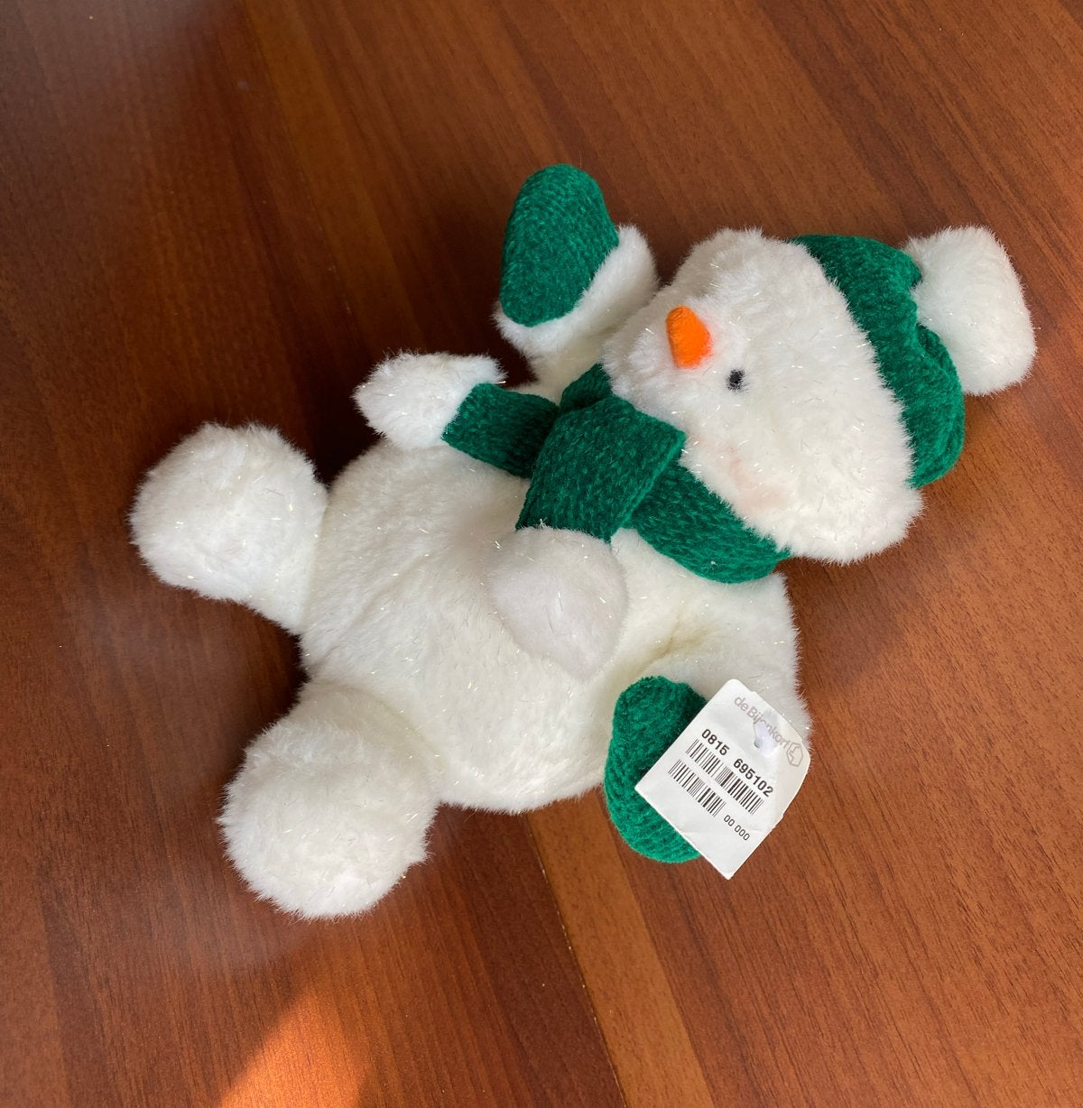 Schattige Sneeuwpop Knuffel met Groene Muts en Sjaal, Kinderen en Baby's, Overige merken, Overige karakters, Overige typen, Nieuw