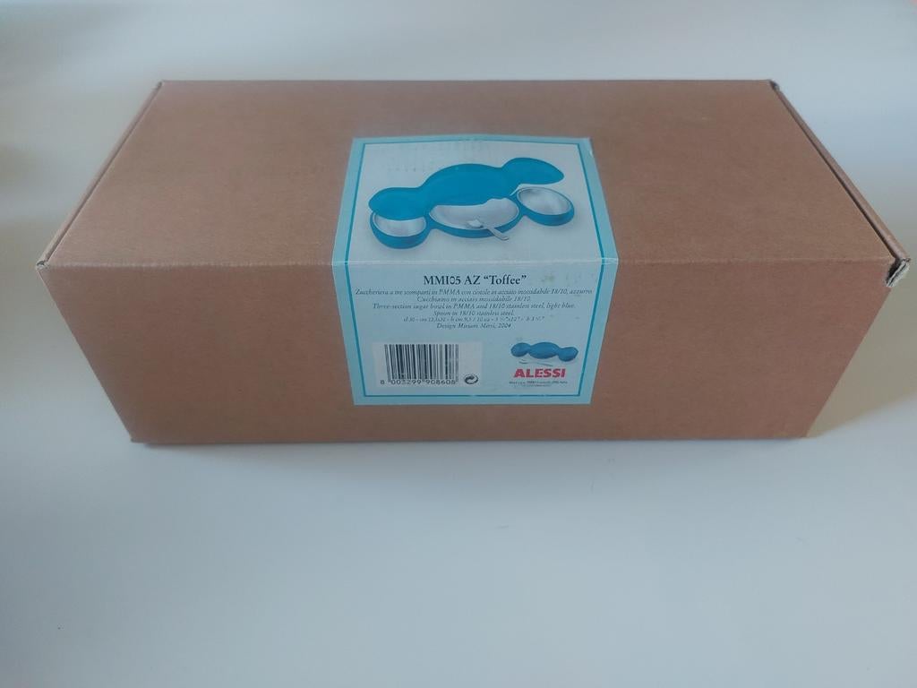 Alessi Toffee Suikerpot & Lepel Mirri, Huis en Inrichting, Keuken | Keukenbenodigdheden, Nieuw, Alessi, Blauw, Ophalen of Verzenden