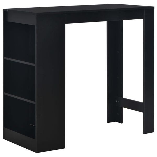Bartafel zwart met vakken, incl. 2 barkrukken, Ophalen, Gebruikt