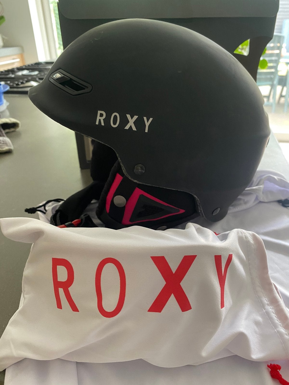 Ski helm Roxy maat 56 en bijpassende ski bril, Gebruikt, Overige typen, Minder dan 100 cm, Ophalen