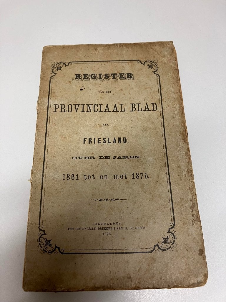 Register Provinciaal blad van Friesland 1861 tm 1875, Ophalen of Verzenden
