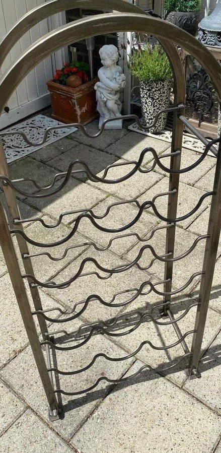 Vintage Metalen Wijnrek voor 15 flessen - Gebruikt, Gebruikt, 5 tot 15 flessen, Ophalen of Verzenden, 75 – 100
