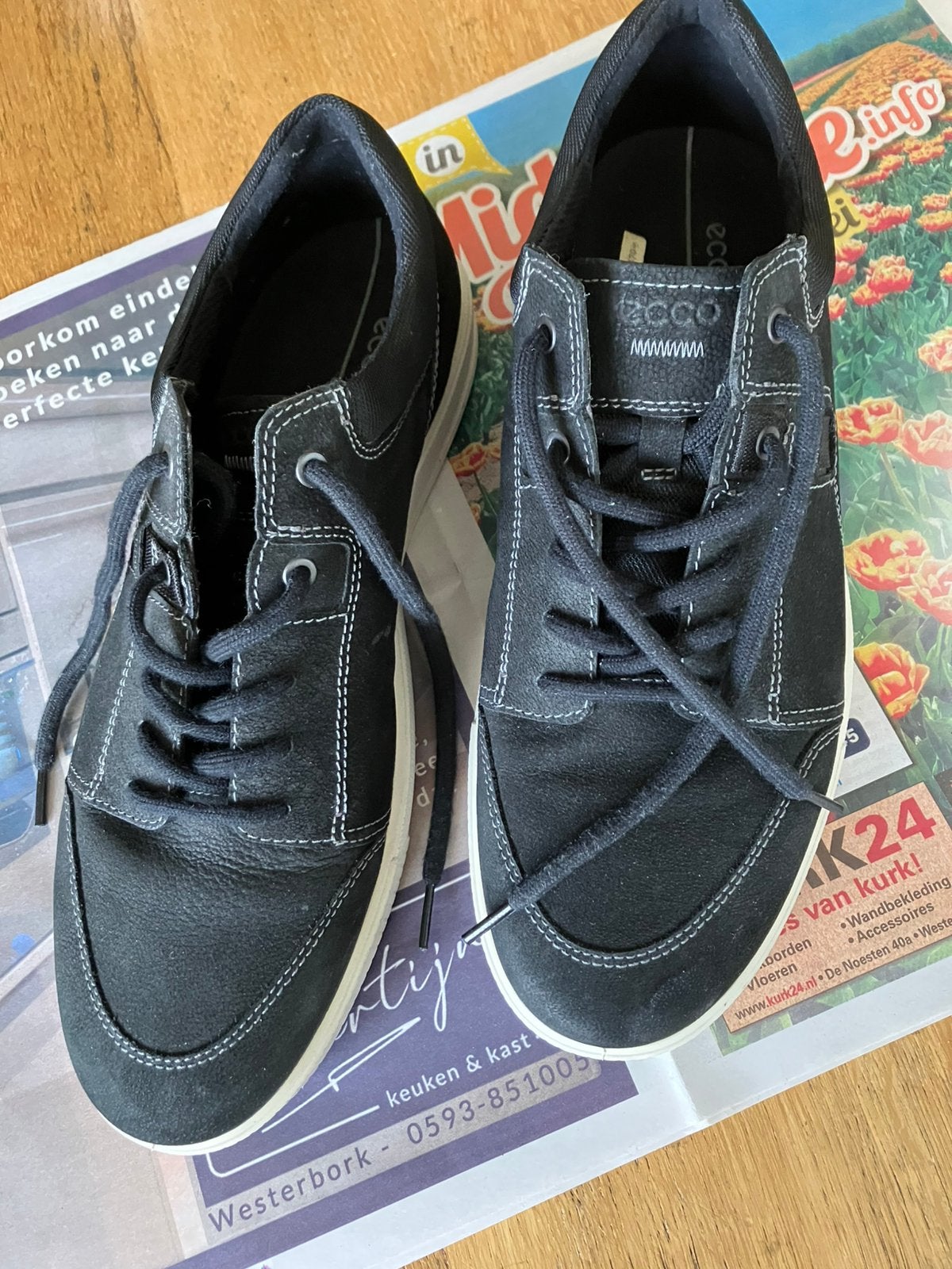 ECCO sneakers maat 47 - Comfortabele herenschoenen antraciet, Ophalen, Overige kleuren, Sneakers of Gympen, Zo goed als nieuw