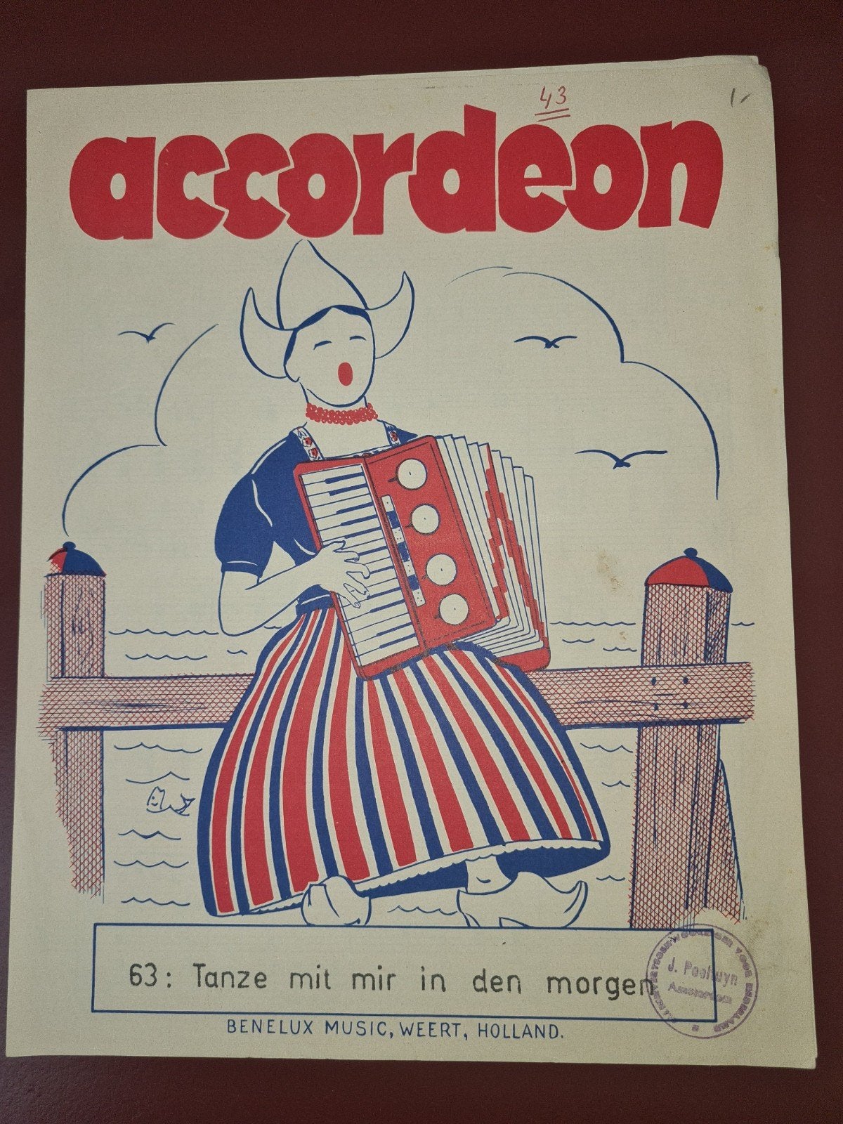 Accordeon bladmuziek: Tanze mit mir in den Morgen, Muziek en Instrumenten, Bladmuziek, Gebruikt, Ophalen of Verzenden, Thema, Populair